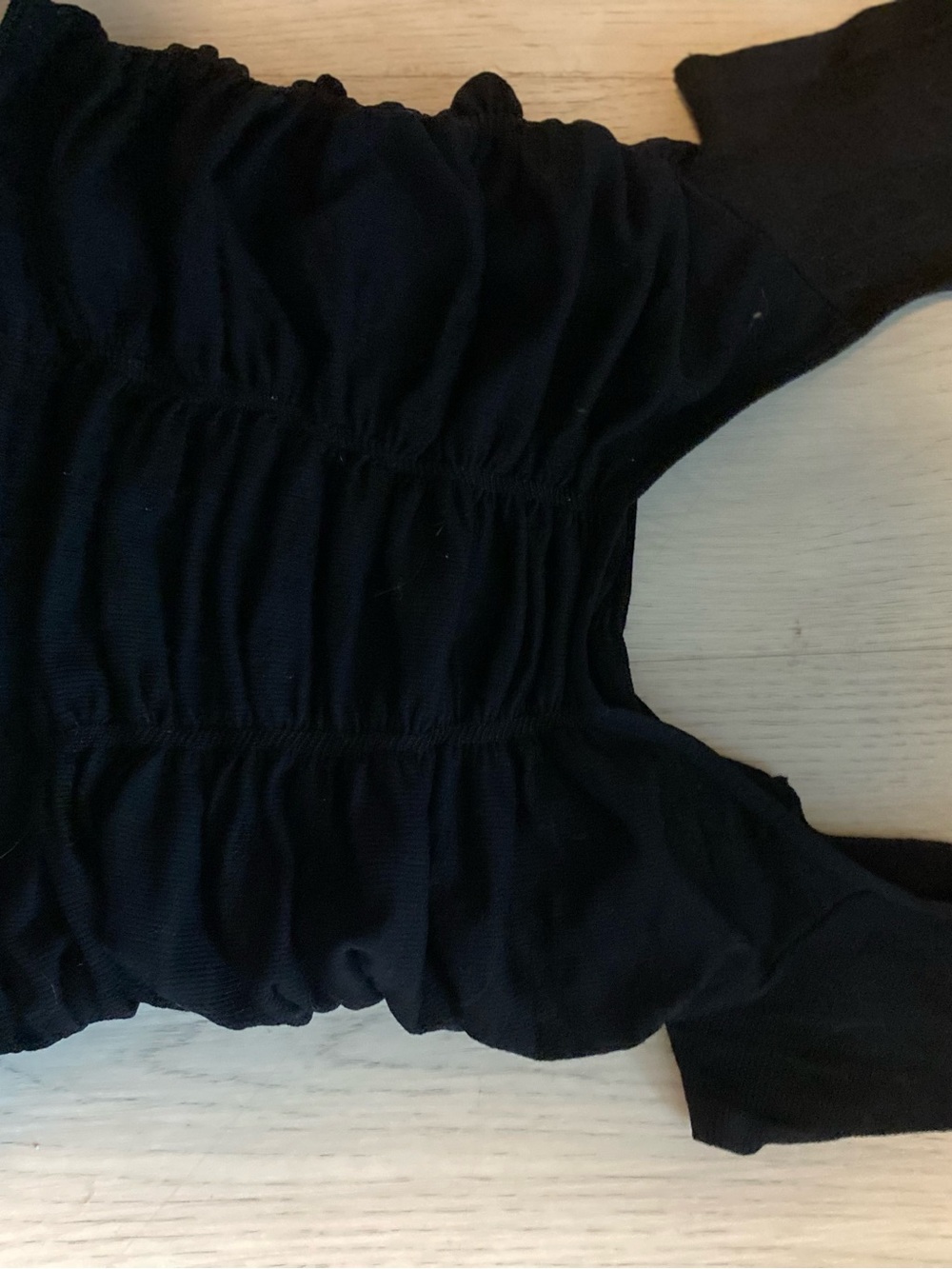 Black Ruched Off-Shoulder Camisole